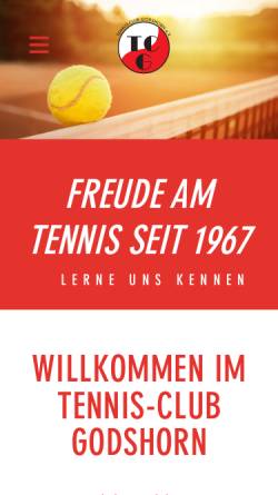 Vorschau der mobilen Webseite www.tcgodshorn.de, Tennis Club Godshorn e.V.
