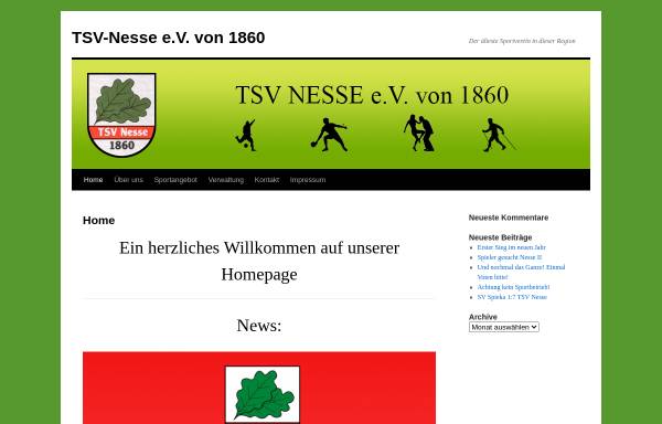Vorschau von www.tsv-nesse.de, TSV Nesse von 1860