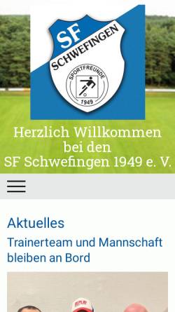 Vorschau der mobilen Webseite www.sfschwefingen.de, Sportfreunde Schwefingen 1949 e. V.