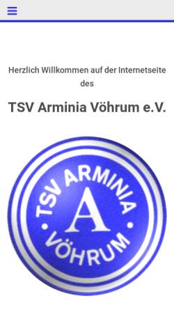 Vorschau der mobilen Webseite www.tsvarminiavoehrum.de, TSV Arminia Vöhrum e.V.