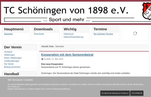 Vorschau von www.tc-schoeningen.de, TC Schöningen von 1898 e.V.