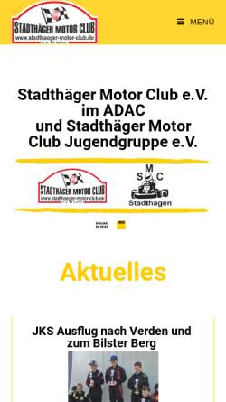 Vorschau der mobilen Webseite www.stadthaeger-motor-club.de, Stadthäger Motor Club e. V.