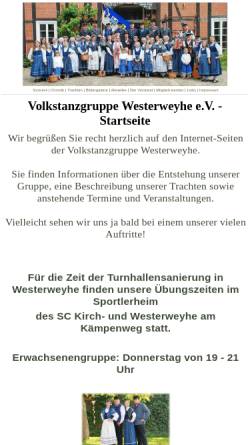 Vorschau der mobilen Webseite www.volkstanzgruppe-westerweyhe.de, Volkstanzgruppe Westerweyhe e.V.