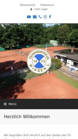 Vorschau der mobilen Webseite www.tennisverein-winsen.de, Tennisverein Winsen