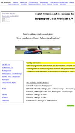 Vorschau der mobilen Webseite www.bsc-wunstorf.de, BSC Bogensportclub Wunstorf e.V.