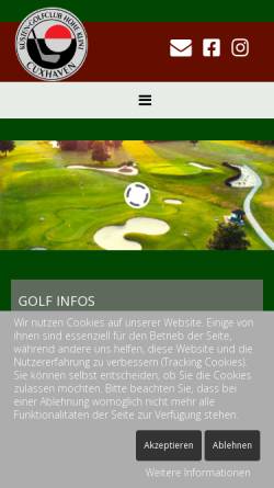 Vorschau der mobilen Webseite www.golf-cuxhaven.de, Küsten-Golfclub Hohe Klint Cuxhaven e.V.