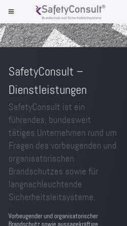 Vorschau der mobilen Webseite www.safetyconsult.de, SafetyConsult