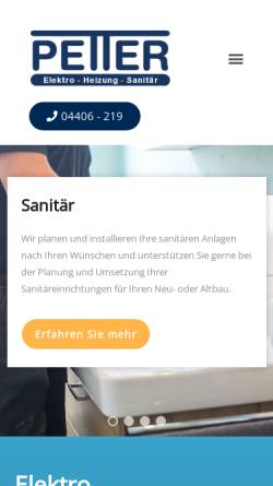 Vorschau der mobilen Webseite www.petter-berne.de, Petter GmbH