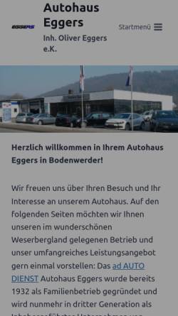 Vorschau der mobilen Webseite autohaus-eggers.de, Autohaus Eggers oHG