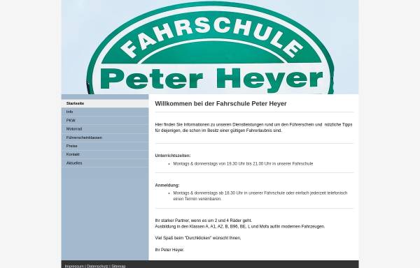 Vorschau von www.fahrschule-heyer.de, Fahrschule Peter Heyer