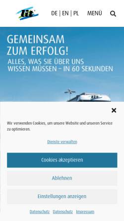 Vorschau der mobilen Webseite www.lit.de, L.I.T. Logistik-Informationen-Transport