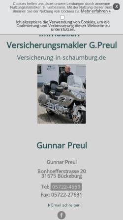 Vorschau der mobilen Webseite www.preul-online.de, Gunnar Preul Finanzdienstleistungen