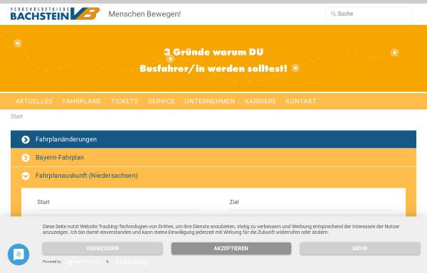 Vorschau von www.vb-bachstein.de, Verkehrsbetriebe Bachstein GmbH