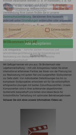 Vorschau der mobilen Webseite lae-cuxhaven.de, LAE-Anlagenbau GmbH