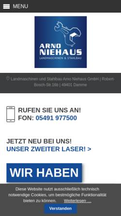 Vorschau der mobilen Webseite www.landmaschinen-niehaus.de, Arno Niehaus GmbH