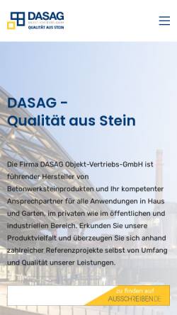 Vorschau der mobilen Webseite dasag.info, DASAG Objekt-Vertriebs-GmbH
