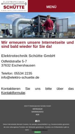 Vorschau der mobilen Webseite www.elektro-schuette.de, Elektro-Schütte