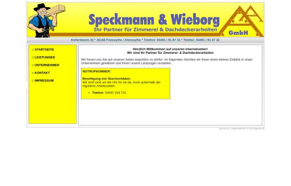 Vorschau von www.speckmann-wieborg.de, Speckmann & Wieborg GmbH