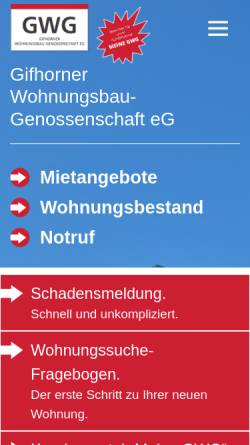 Vorschau der mobilen Webseite gwg-gifhorn.de, Gifhorner Wohnungsbau-Genossenschaft eG