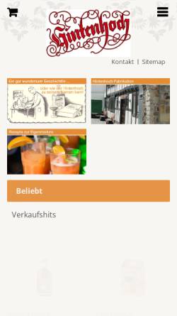 Vorschau der mobilen Webseite www.hintenhoch.de, Hinterhoch - Dreluso Pharmazeutika, Dr. Elten & Sohn GmbH