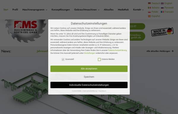 Vorschau von www.ms-maschinenbau-gmbh.de, MS-Maschinenbau und Vertriebs GmbH