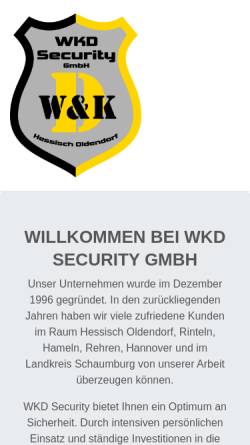 Vorschau der mobilen Webseite wkd-security.de, Wach & Kontrolldienst - Holger Schweinebart