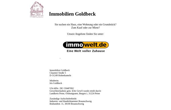 Vorschau von www.immobilien-goldbeck.de, Immobilien Contor Goldbeck