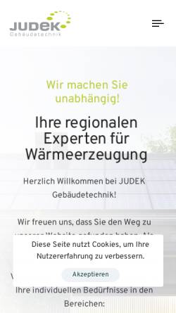 Vorschau der mobilen Webseite www.judek.de, Judek Gebäudetechnik
