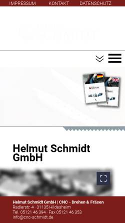 Vorschau der mobilen Webseite www.cnc-schmidt.de, Helmut Schmidt GmbH
