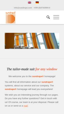 Vorschau der mobilen Webseite www.sundrape.com, Bautex, A. Stöver Söhne GmbH & Co. KG