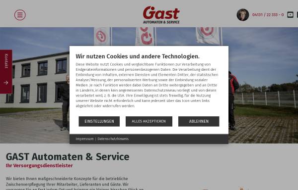 Vorschau von www.gast-automaten.de, Gast Automaten & Service GmbH & Ko KG