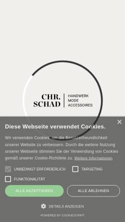 Vorschau der mobilen Webseite www.schad-pelz-leder.de, Chr. Schad - Pelz & Leder