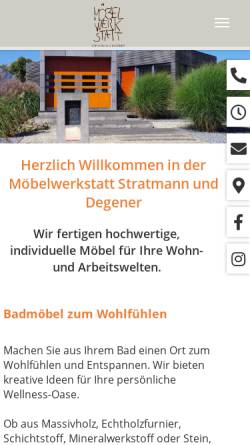 Vorschau der mobilen Webseite www.moebelwerkstatt-melle.de, Stratmann und Degener GbR, Möbelwerkstatt