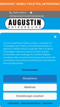 Vorschau der mobilen Webseite www.augustin-entsorgung.de, Entsorgungsbetrieb Augustin GmbH