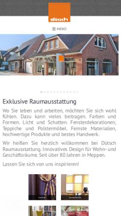 Vorschau der mobilen Webseite www.duetsch-meppen.de, Raumausstatter Dütsch