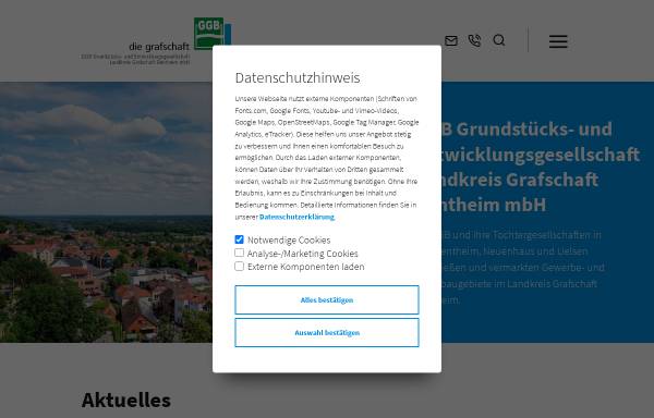 Vorschau von www.ggb-grafschaft.de, Grundstücks- und Entwicklungsgesellschaft Landkreis Grafschaft Bentheim mbH