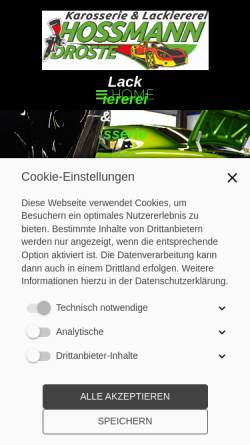 Vorschau der mobilen Webseite www.droste-lack.de, Autolackierbetrieb Droste