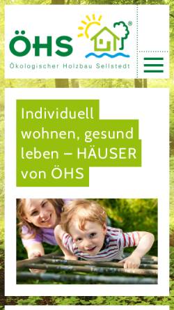 Vorschau der mobilen Webseite www.oehs.de, Ökologischer Holzbau Sellstedt GmbH