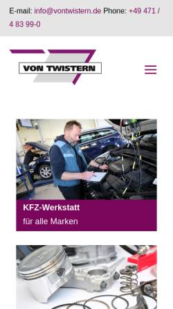 Vorschau der mobilen Webseite www.vontwistern.de, Von Twistern GmbH