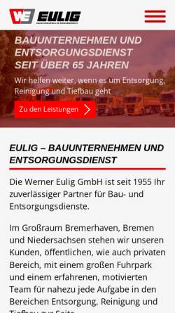 Vorschau der mobilen Webseite www.eulig.de, Werner Eulig GmbH