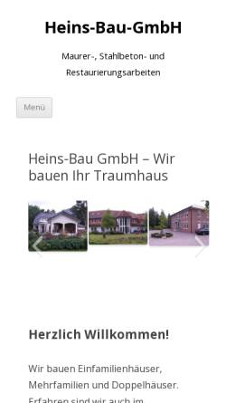 Vorschau der mobilen Webseite www.heinsbau-ostervesede.de, Heins-Bau-GmbH