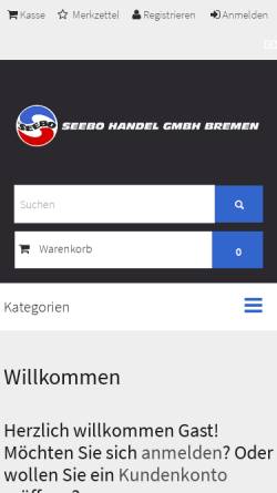 Vorschau der mobilen Webseite www.seebo-bremen.de, Seebo Handel GmbH