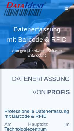 Vorschau der mobilen Webseite dataident.de, DataIdent GmbH