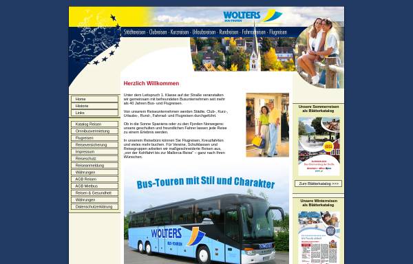 Vorschau von www.wolters-bus.de, Wolters Bus- und Flugtouristik