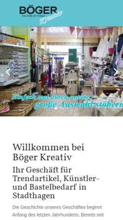 Vorschau der mobilen Webseite www.boeger-kreativ.de, Böger Kreativ