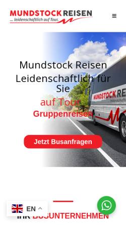 Vorschau der mobilen Webseite www.mundstock.de, Mundstock Reisen GmbH