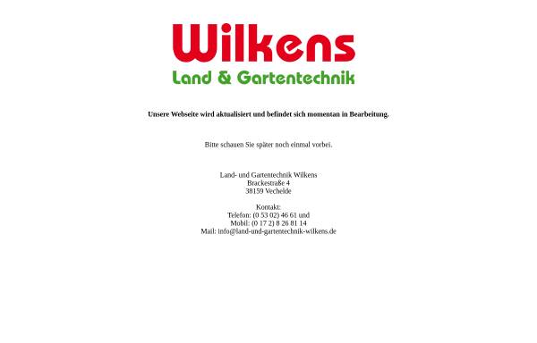 Vorschau von www.land-und-gartentechnik-wilkens.de, Wilkens Land- und Gartentechnik