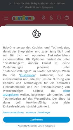 Vorschau der mobilen Webseite www.babyone.de, BabyOne Franchise- und Systemzentrale GmbH