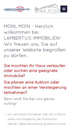Vorschau der mobilen Webseite www.lambertus-immobilien.de, Gerhard Lambertus e.K. Immobilien