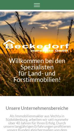 Vorschau der mobilen Webseite www.beckedorf-immobilien.de, Beckedorf Immobilien GmbH